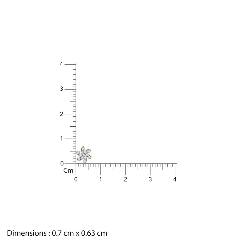 14K Gold Studded Bracelet with Floral Accent